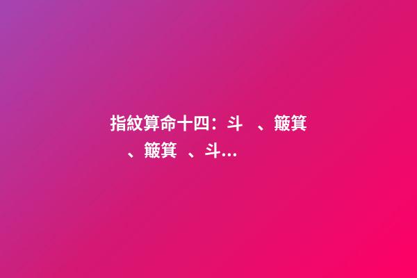 指紋算命十四：斗、簸箕、簸箕、斗、簸箕